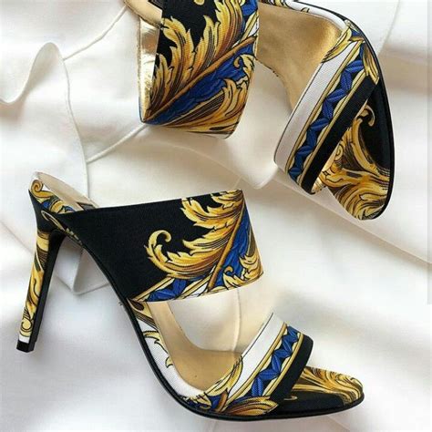 baroque-print faille mules versace|Versace Women's Baroque.